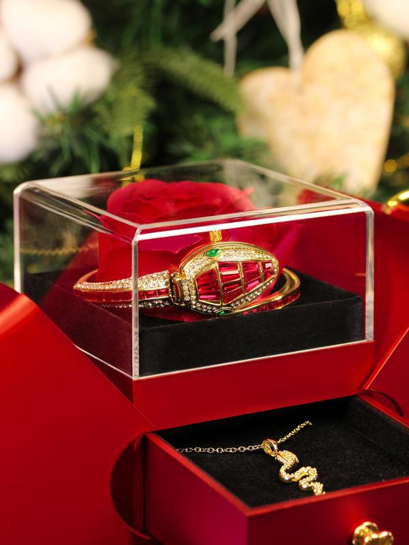 Women'S Elegant Fashion Watch & Bracelet & Necklace Set, with Box, Fashion Watch Set for Party, Daily Decor, Trendy All-Match & Exquisite Watch Set for Gift