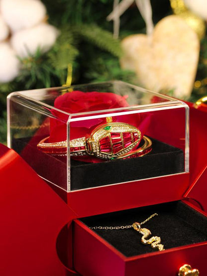 Women'S Elegant Fashion Watch & Bracelet & Necklace Set, with Box, Fashion Watch Set for Party, Daily Decor, Trendy All-Match & Exquisite Watch Set for Gift