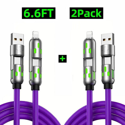 4-in-1 USB-C Charging Cable – PD Fast Charge & Data Sync (USB-A / Type-C / Lightning)
