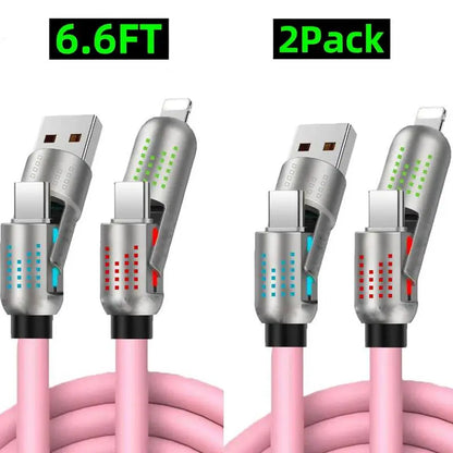 4-in-1 USB-C Charging Cable – PD Fast Charge & Data Sync (USB-A / Type-C / Lightning)